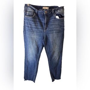 Flying Monkey Dark Blue Denim Jeans High Rise Size 31 freyed hem